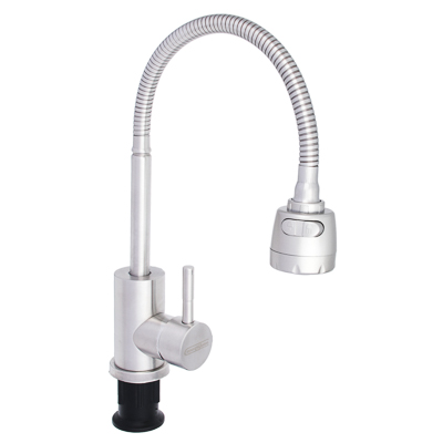 Смеситель для кухни СоюзКран гибкий излив керам картридж 35мм нерж сталь SS01-F132 - фото в Миди Лтд Изображение товара Смеситель для кухни СоюзКран гибкий излив керам картридж 35мм нерж сталь SS01-F132 в Миди Лтд