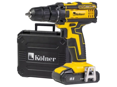 Изображение товара Дрель-шуруповерт аккумуляторная Kolner KCD 18В 0-400/1450об/мин 29/20Нм 2Ач (2аккум) кейс в Миди Лтд