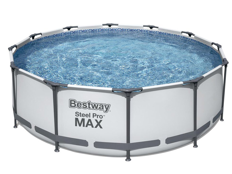 Бассейн каркасный с фильтр-насосом и лестницей BESTWAY 366*100см 9150л 56418 - фото в Миди Лтд Изображение товара Бассейн каркасный с фильтр-насосом и лестницей BESTWAY 366*100см 9150л 56418 в Миди Лтд