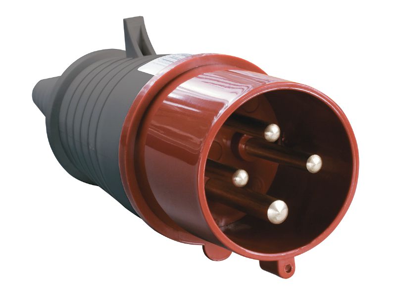 Вилка 024 ЗР+РЕ 32А 380В IP44 - фото в Миди Лтд Изображение товара Вилка 024 ЗР+РЕ 32А 380В IP44 в Миди Лтд