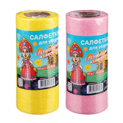 Изображение товара Салфетки универсальные в рулоне из вискозы 40шт 20х18см Герои (16шт/кор) в Миди Лтд