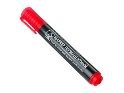 Изображение товара Маркер перманентный Красный пулевидный наконечник линия 3мм (24шт/уп) в Миди Лтд