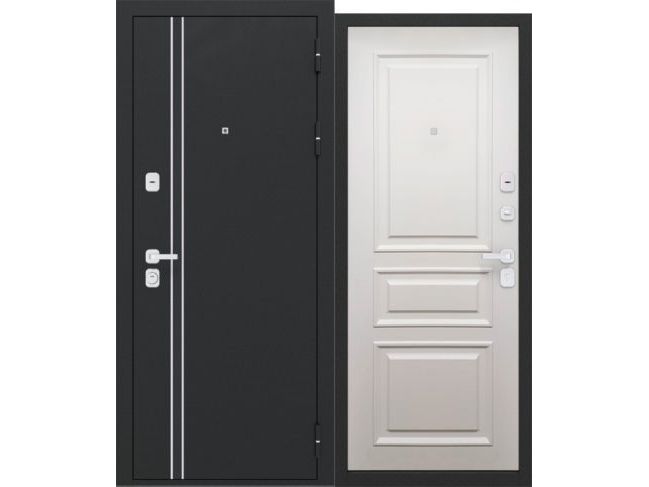 Дверь металлическая 860 левая Luxor 2мм Букле антрацит/Багет велюр белый софт  (ручка, основной  - фото в Миди Лтд Изображение товара Дверь металлическая 860 левая Luxor 2мм Букле антрацит/Багет велюр белый софт  (ручка, основной  в Миди Лтд