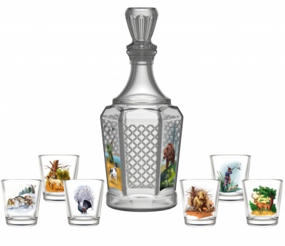 Набор для вина Егерь 7пр (графин +стопка 6шт) (4шт/уп) Х - фото в Миди Лтд Изображение товара Набор для вина Егерь 7пр (графин +стопка 6шт) (4шт/уп) Х в Миди Лтд