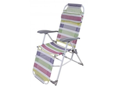 Кресло-шезлонг с подножкой NIKA 820x590x1160 цветные полоски - фото в Миди Лтд Изображение товара Кресло-шезлонг с подножкой NIKA 820x590x1160 цветные полоски в Миди Лтд