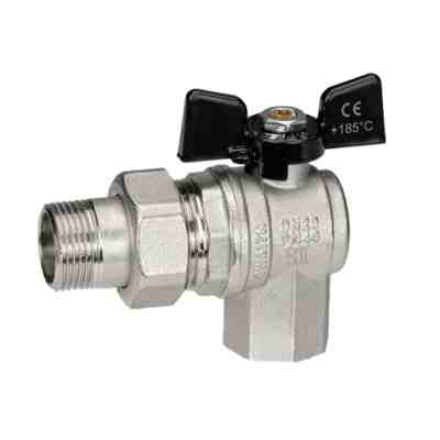 Изображение товара Кран шаровой американка 1/2 бабочка угловой латунь в Миди Лтд