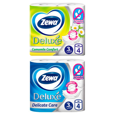 Туалетная бумага ЗЕВА Делюкс 3х сл               ХХ - фото в Миди Лтд Изображение товара Туалетная бумага ЗЕВА Делюкс 3х сл               ХХ в Миди Лтд