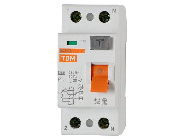 УЗО ВД1-63 2Р 16А 10мА TDM - фото в Миди Лтд Изображение товара УЗО ВД1-63 2Р 16А 10мА TDM в Миди Лтд