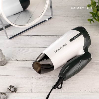 Фен GALAXY LINE GL 4344 1400Вт 2 скорости складная ручка - фото в Миди Лтд Изображение товара Фен GALAXY LINE GL 4344 1400Вт 2 скорости складная ручка в Миди Лтд