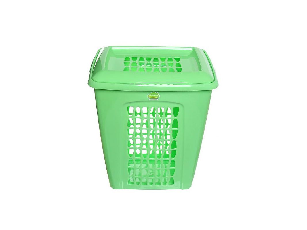 Корзина для белья МОЛЕТТА прямоугольная с крышкой 60л зеленая (4шт/уп) - фото в Миди Лтд Изображение товара Корзина для белья МОЛЕТТА прямоугольная с крышкой 60л зеленая (4шт/уп) в Миди Лтд