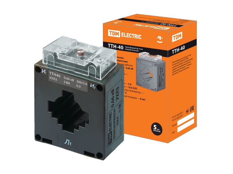 Трансформатор тока измерительный ТТН 40/300/5 5VA/0.5 P TDM - фото в Миди Лтд Изображение товара Трансформатор тока измерительный ТТН 40/300/5 5VA/0.5 P TDM в Миди Лтд