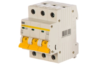 Автоматический выключатель ВА47-29 3Р 20А 4,5кА х-ка С ИЭК - фото в Миди Лтд Изображение товара Автоматический выключатель ВА47-29 3Р 20А 4,5кА х-ка С ИЭК в Миди Лтд