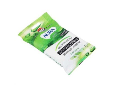 Салфетки влажные для детей AURA Family Антибактериальные 15шт (110уп/кор)  Х - фото в Миди Лтд Изображение товара Салфетки влажные для детей AURA Family Антибактериальные 15шт (110уп/кор)  Х в Миди Лтд