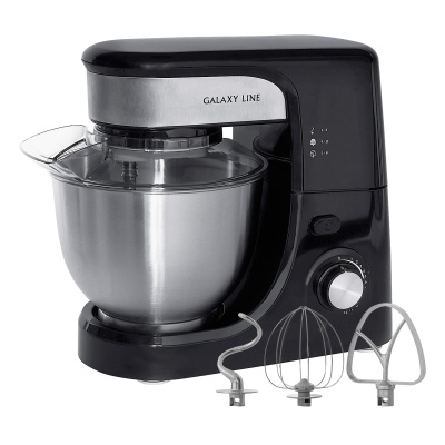 Миксер планетарный GALAXY GL 2231 700Вт Черный 12 скоростей чаша 4л 3шт насадки - фото в Миди Лтд Изображение товара Миксер планетарный GALAXY GL 2231 700Вт Черный 12 скоростей чаша 4л 3шт насадки в Миди Лтд