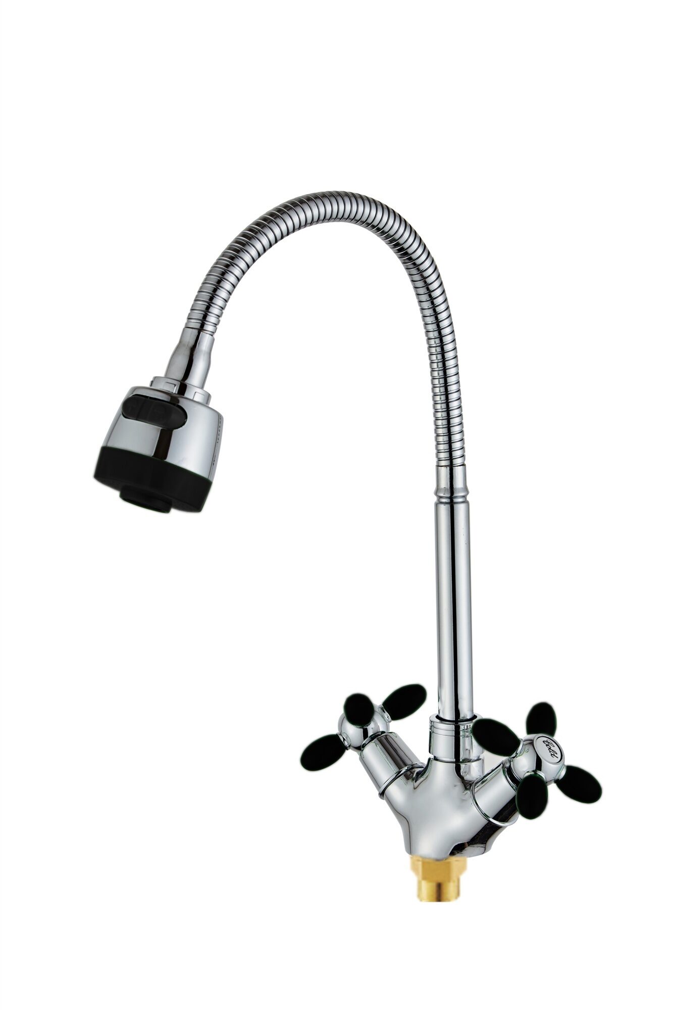 Смеситель для кухни гибкий излив гайка широкий аэратор черный ХХХ - фото в Миди Лтд Изображение товара Смеситель для кухни гибкий излив гайка широкий аэратор черный ХХХ в Миди Лтд