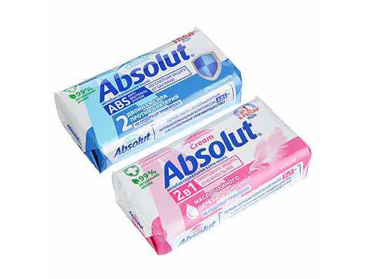 Мыло твердое Absolut антибактериальное 90гр (72шт/кор) - фото в Миди Лтд Изображение товара Мыло твердое Absolut антибактериальное 90гр (72шт/кор) в Миди Лтд
