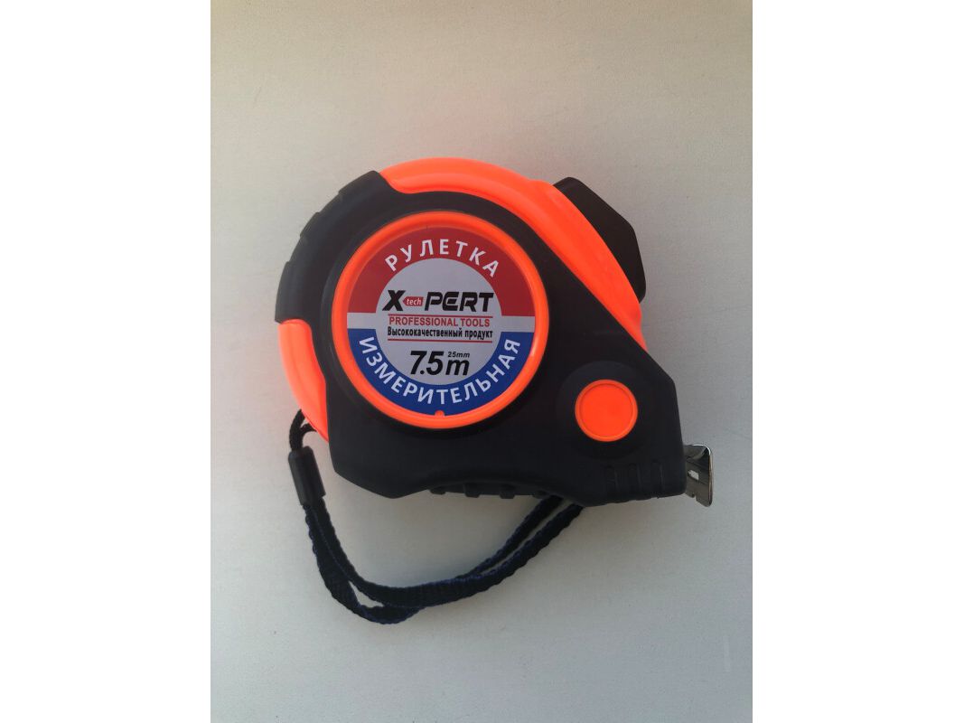 Рулетка  7,5м*25мм XPERT PROFI прорезиненая противоударная (12шт/уп)(60шт/кор) - фото в Миди Лтд Изображение товара Рулетка  7,5м*25мм XPERT PROFI прорезиненая противоударная (12шт/уп)(60шт/кор) в Миди Лтд