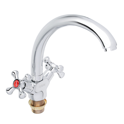 Смеситель для кухни высокий излив гайка латунь кран-буксы 1/2 RAIN Нефрит - фото в Миди Лтд Изображение товара Смеситель для кухни высокий излив гайка латунь кран-буксы 1/2 RAIN Нефрит в Миди Лтд