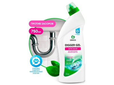 Изображение товара Средство щелочное для прочистки труб Digger gel 750мл (12шт/уп) в Миди Лтд
