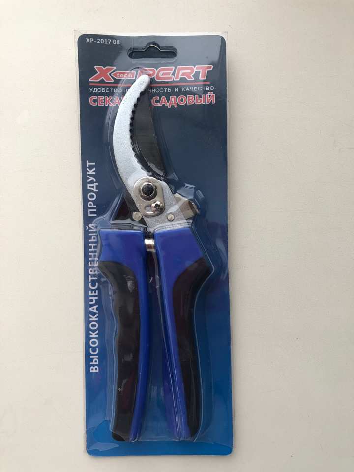 Изображение товара Секатор садовый XPERT 230мм двухкомпонентная синяя ручка (72шт/уп) в Миди Лтд
