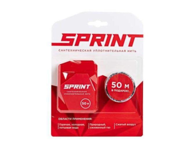 Изображение товара Уплотнительная нить Sprint (50м) бокс+50 м катушка (блистер)  04061 в Миди Лтд