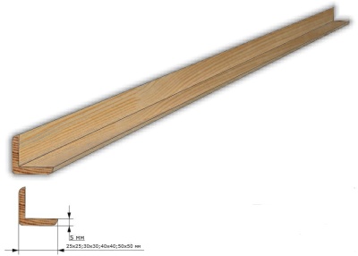 Изображение товара Уголок сорт А-А 20*20*3м (40шт/уп) в Миди Лтд