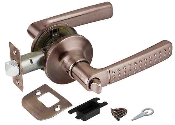 Замок ручка Медь с фиксатором 6026 АС-B - фото в Миди Лтд Изображение товара Замок ручка Медь с фиксатором 6026 АС-B в Миди Лтд