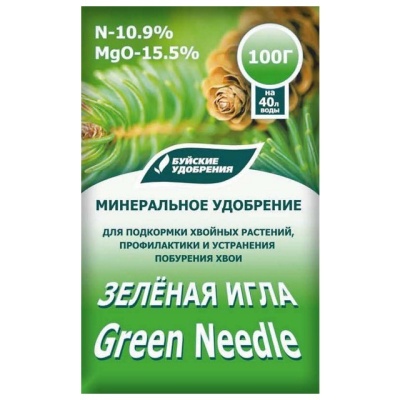 Удобрение Зеленая игла 100г (20шт/уп) - фото в Миди Лтд Изображение товара Удобрение Зеленая игла 100г (20шт/уп) в Миди Лтд