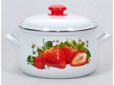 Кастрюля эмаль белая 4,5л Сочная клубника С-3915АП2/4 (4шт/уп) Х - фото в Миди Лтд Изображение товара Кастрюля эмаль белая 4,5л Сочная клубника С-3915АП2/4 (4шт/уп) Х в Миди Лтд