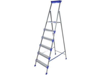 Стремянка металлическая NIKA 6 ступеней высота до рабочей площ 129см 8,3кг - фото в Миди Лтд Изображение товара Стремянка металлическая NIKA 6 ступеней высота до рабочей площ 129см 8,3кг в Миди Лтд