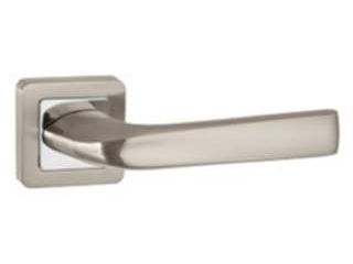 Ручки дверные SATURN QR  SN/CP-3 матовый никель/хром - фото в Миди Лтд Изображение товара Ручки дверные SATURN QR  SN/CP-3 матовый никель/хром в Миди Лтд