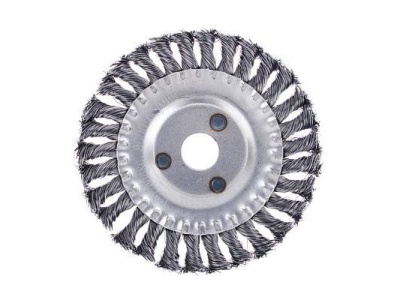 Щетка металл. ЕРМАК для УШМ 150мм/22мм крученая дисковая (30шт/кор) - фото в Миди Лтд Изображение товара Щетка металл. ЕРМАК для УШМ 150мм/22мм крученая дисковая (30шт/кор) в Миди Лтд