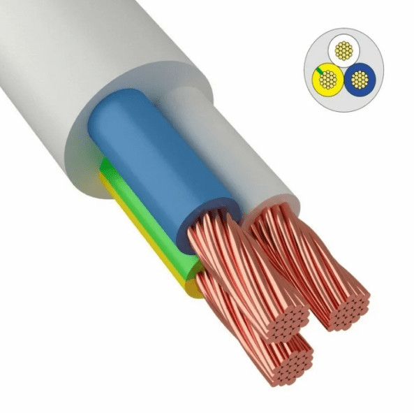 Изображение товара Провод ПВС 3х1,5 белый ТУ (100м/бухта) в Миди Лтд
