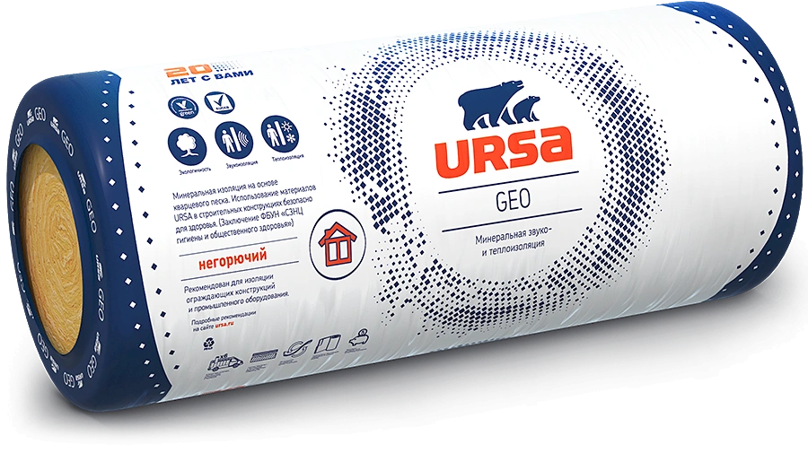 Изображение товара УРСА GEO М-11-1-10000-1200-100 (12кв.м/1,2 куб.м) (уп1шт/пал24шт) 11-13кг/м3 в Миди Лтд