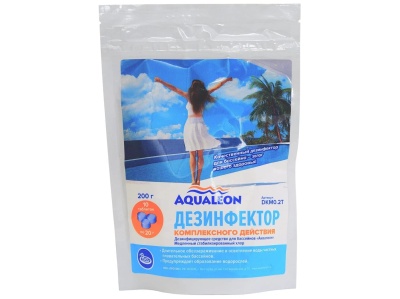 Средство дезинфицирующее 3 в 1 АКВАЛЕОН медленный стабилизированный хлор комплексного действия 20г  - фото в Миди Лтд Изображение товара Средство дезинфицирующее 3 в 1 АКВАЛЕОН медленный стабилизированный хлор комплексного действия 20г  в Миди Лтд