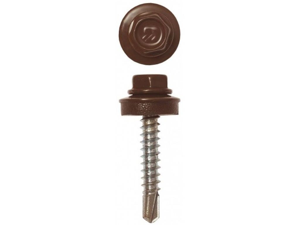 Саморез кровельный мет-мет, шоколад 5,5*25 RAL 8017 (250шт/уп) - фото в Миди Лтд Изображение товара Саморез кровельный мет-мет, шоколад 5,5*25 RAL 8017 (250шт/уп) в Миди Лтд