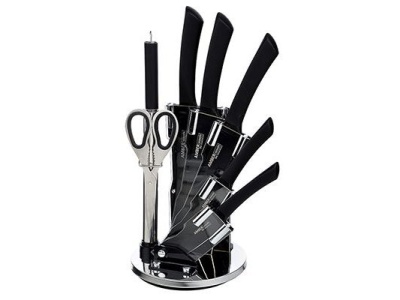 Набор ножей кухонных 8 предметов на акриловой подставке SATOSHI Амбер (6шт/кор) - фото в Миди Лтд Изображение товара Набор ножей кухонных 8 предметов на акриловой подставке SATOSHI Амбер (6шт/кор) в Миди Лтд