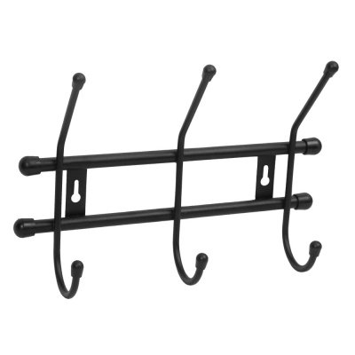 Изображение товара Вешалка настенная Стандарт 3 черный 3 крючка (10шт/уп) в Миди Лтд