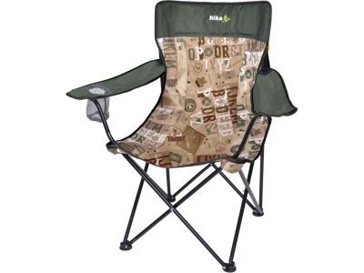 Изображение товара Стул складной походный со спинкой и подлокотниками Премиум 5 NIKA 800x500x760 сафари-хаки Х в Миди Лтд