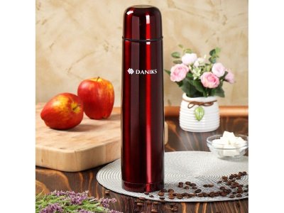 Изображение товара Термос нерж сталь 1,2л (SL-120ZN-201C) узкая горловина Daniks Красный глянец (24шт/уп) в Миди Лтд