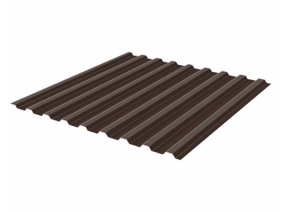 Профнастил HC20 0.35x1150x2000 (Ral8017 шоколад) (200шт/пал) - фото в Миди Лтд Изображение товара Профнастил HC20 0.35x1150x2000 (Ral8017 шоколад) (200шт/пал) в Миди Лтд