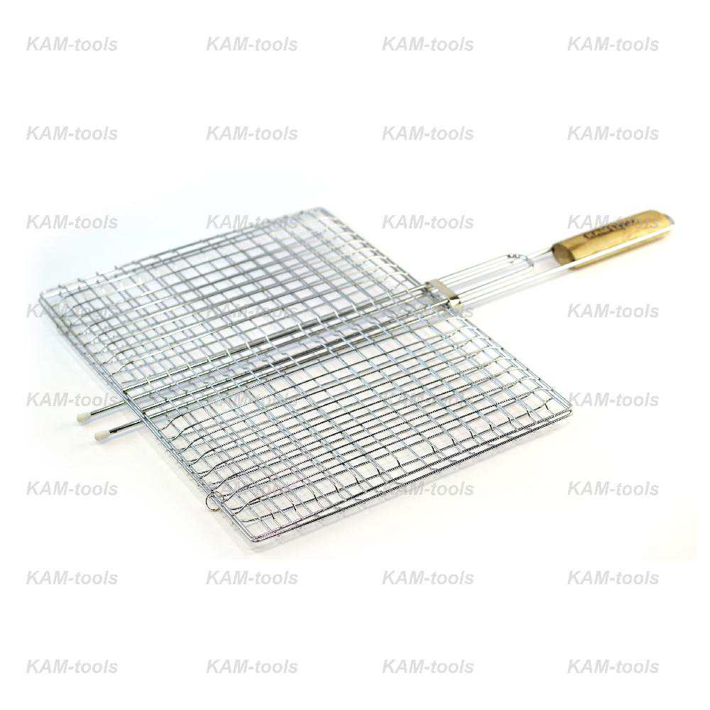 Изображение товара Решетка-гриль KAM-tools хром 400*300мм (32шт/уп) в Миди Лтд