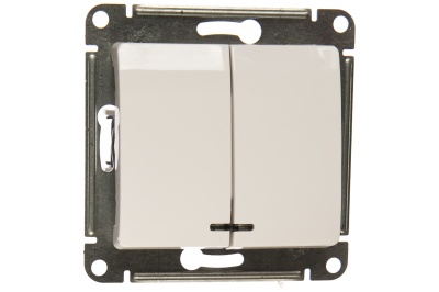 Выключатель 2-кл с индикацией Schneider Glossa 10А белый - фото в Миди Лтд Изображение товара Выключатель 2-кл с индикацией Schneider Glossa 10А белый в Миди Лтд