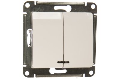 Выключатель 2-кл с индикацией Schneider Glossa 10А белый - фото в Миди Лтд Изображение товара Выключатель 2-кл с индикацией Schneider Glossa 10А белый в Миди Лтд