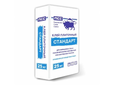 Клей плиточный ПСС Стандарт 25кг (48шт/пал) - фото в Миди Лтд Изображение товара Клей плиточный ПСС Стандарт 25кг (48шт/пал) в Миди Лтд
