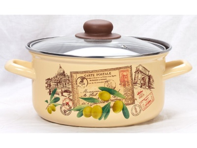 Кастрюля эмаль кремовая 3,0л Римские каникулы С-1512САП2/4КмРк (4шт/уп) Х - фото в Миди Лтд Изображение товара Кастрюля эмаль кремовая 3,0л Римские каникулы С-1512САП2/4КмРк (4шт/уп) Х в Миди Лтд