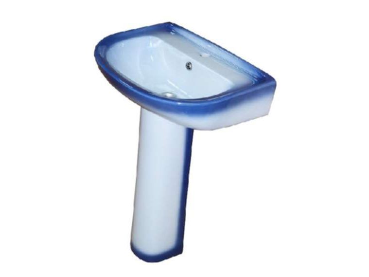 Умывальник "РЕССА" с пьедесталом синий декор (г.Киров) - фото в Миди Лтд Изображение товара Умывальник "РЕССА" с пьедесталом синий декор (г.Киров) в Миди Лтд
