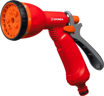 Пистолет GRINDA P-8 поливочный 8 режимов пластик - фото в Миди Лтд Изображение товара Пистолет GRINDA P-8 поливочный 8 режимов пластик в Миди Лтд
