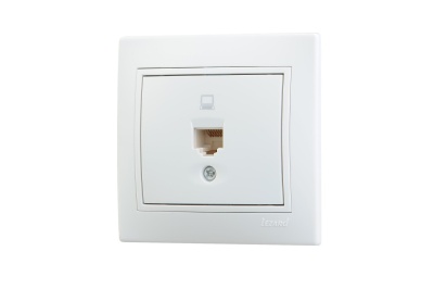 Изображение товара Розетка компьютерная LEZARD Мира белая с белой вставкой в Миди Лтд