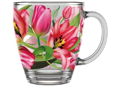 Кружка для чая Тюльпаны 350мл (16шт/уп) - фото в Миди Лтд Изображение товара Кружка для чая Тюльпаны 350мл (16шт/уп) в Миди Лтд